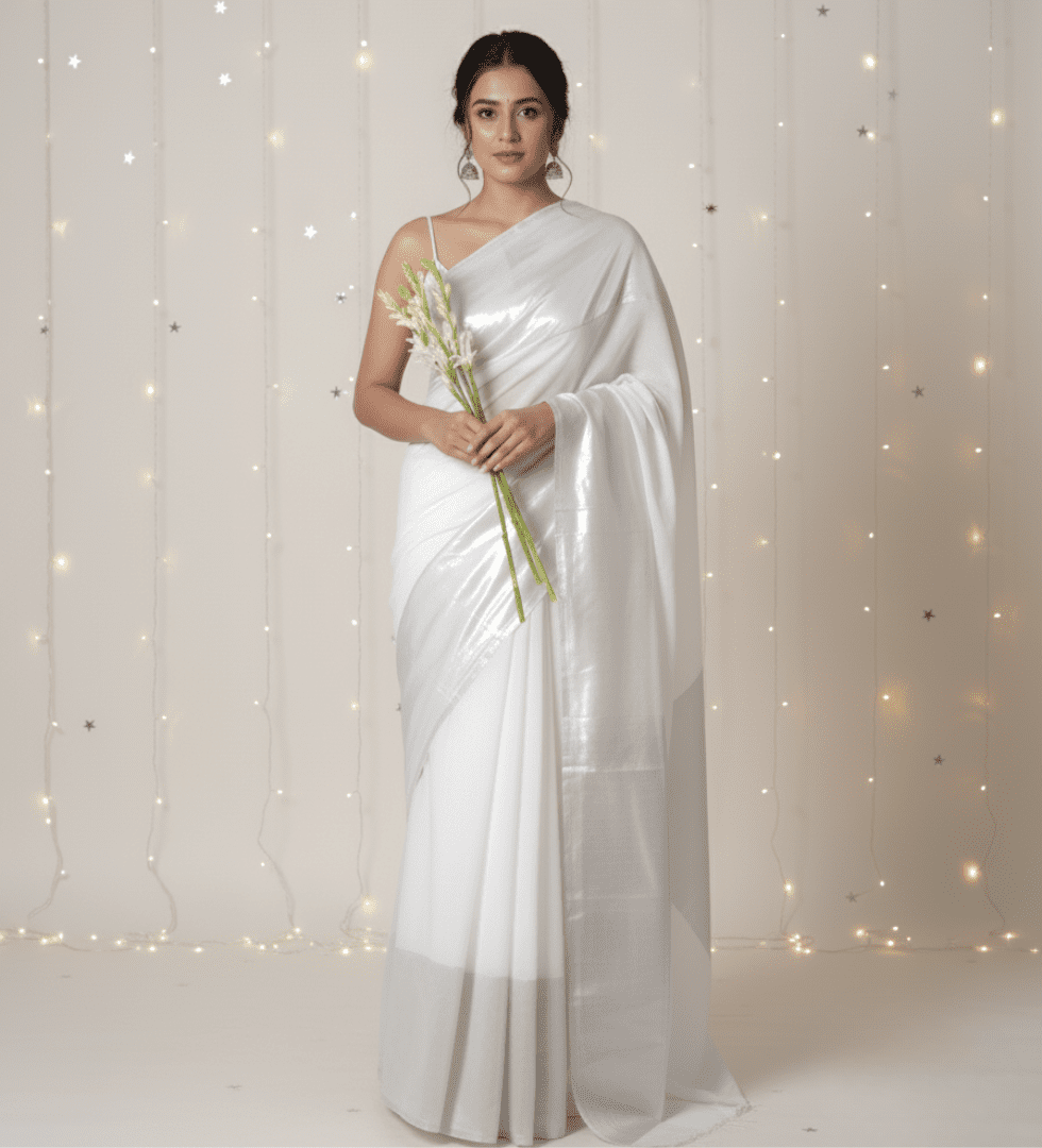 Untitled (980 x 1080 px) (51) Silver Twilight Mul Silver Gota Saree - Image 1