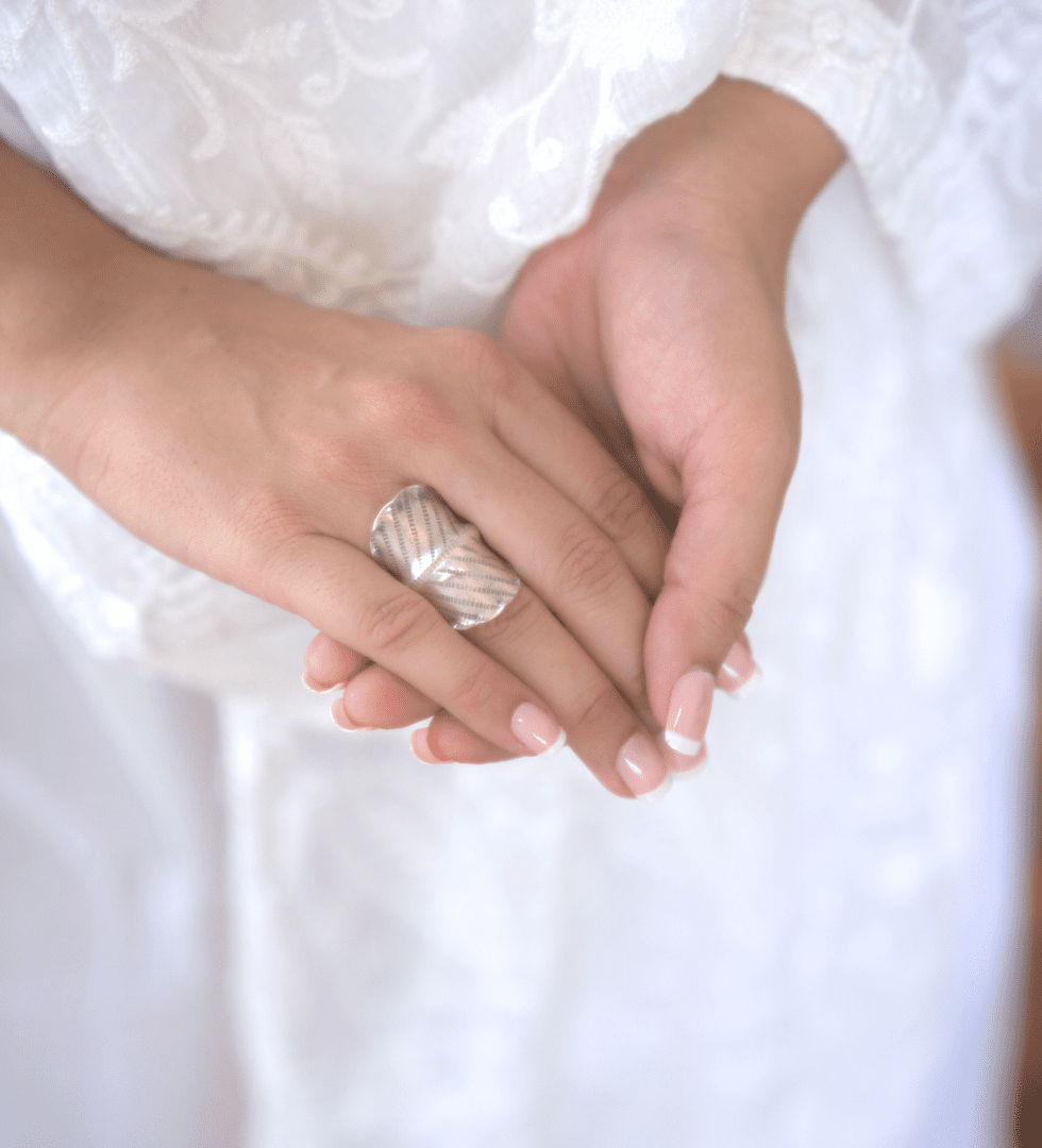 Untitled (980 x 1080 px) (13) Fern Ring Textured Sterling Silver Band - Image 1