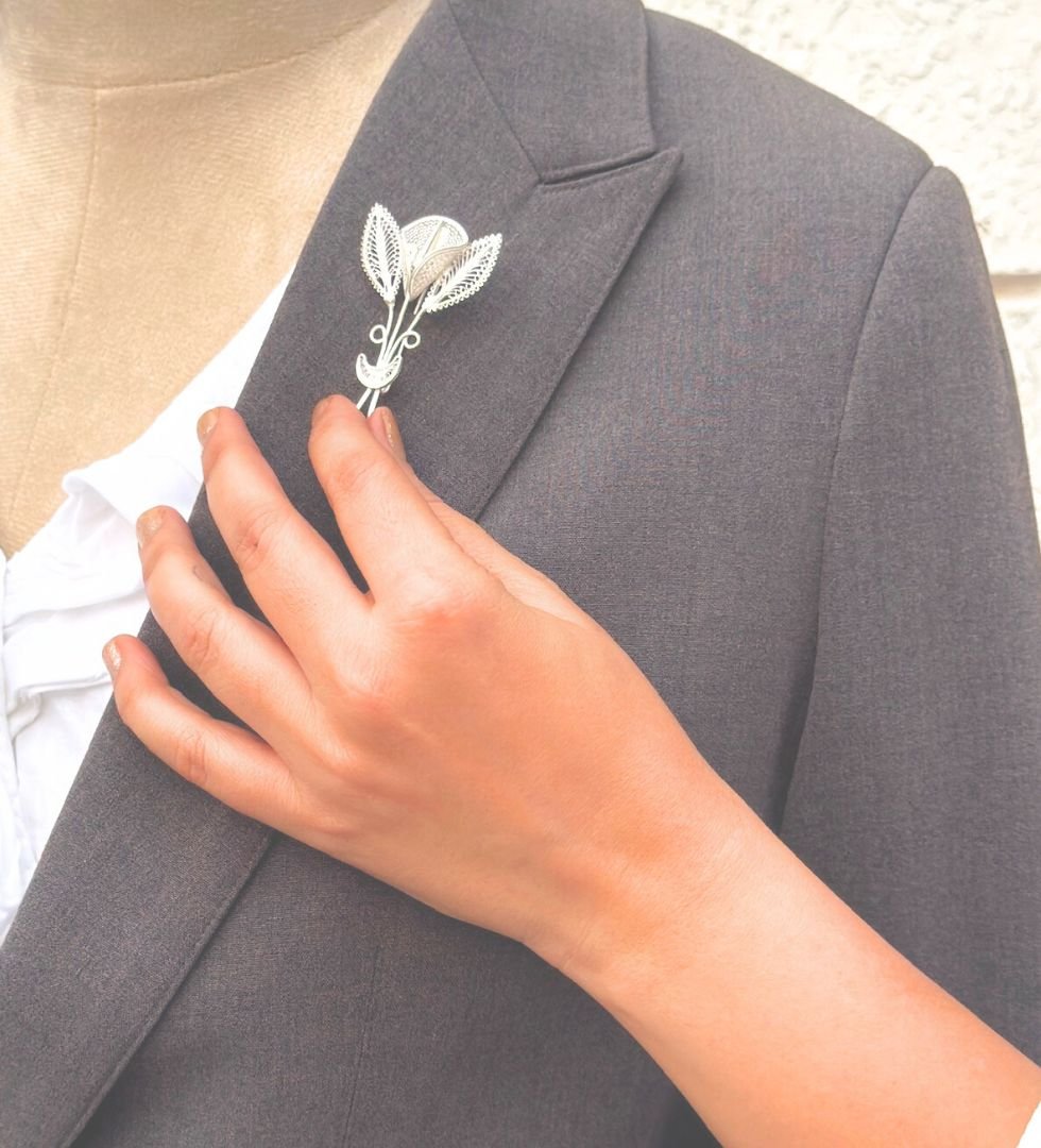 Untitled (980 x 1080 px) (1) Moonlit Flare Filigree Brooch - Image 1