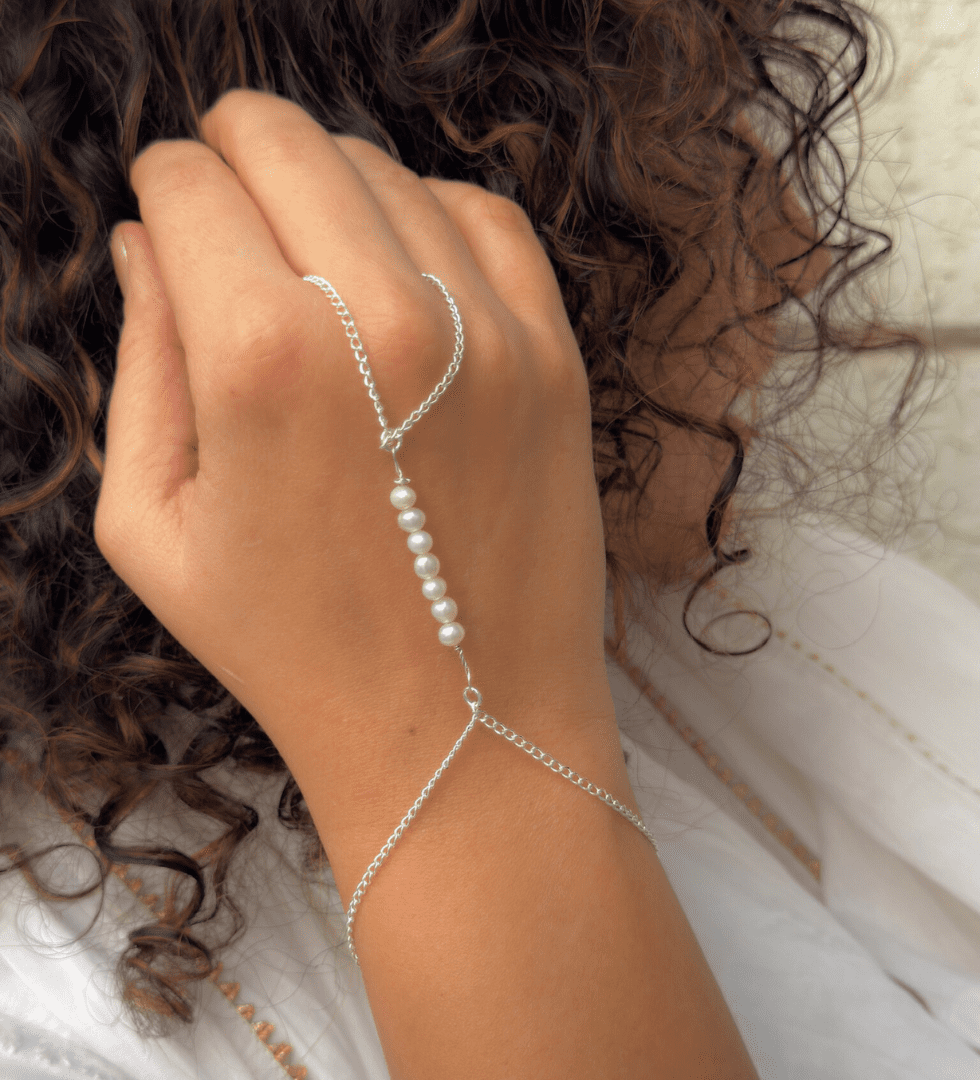 Untitled (980 x 1080 px) (62) Radiant Pearl Line Hand Chain - Image 1